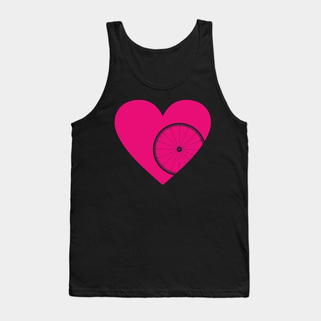 Heart with Road Bike Wheel for Cycling Lovers Tank Top by NeddyBetty